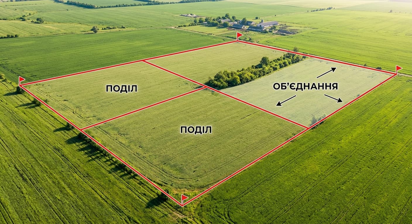 Поділ та об’єднання земельних ділянок